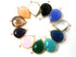 Gold Plated Faceted Pear Bezel, 21x25 mm, multiple gemstones, (BZC-3060)